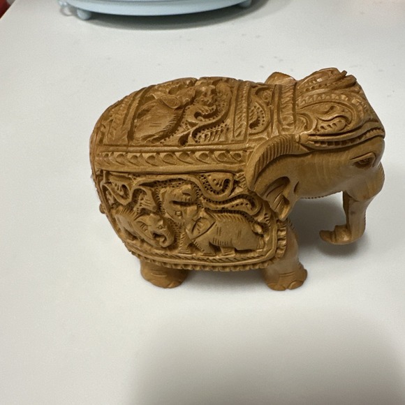 Small Minimalistic Wooden India‎ Elephant decor  2.5x4 - Picture 3 of 6